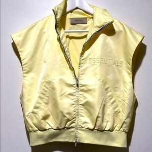 Fear of God Essentials Running Vest ‘Canary' Sleeveless Jacket Size XS